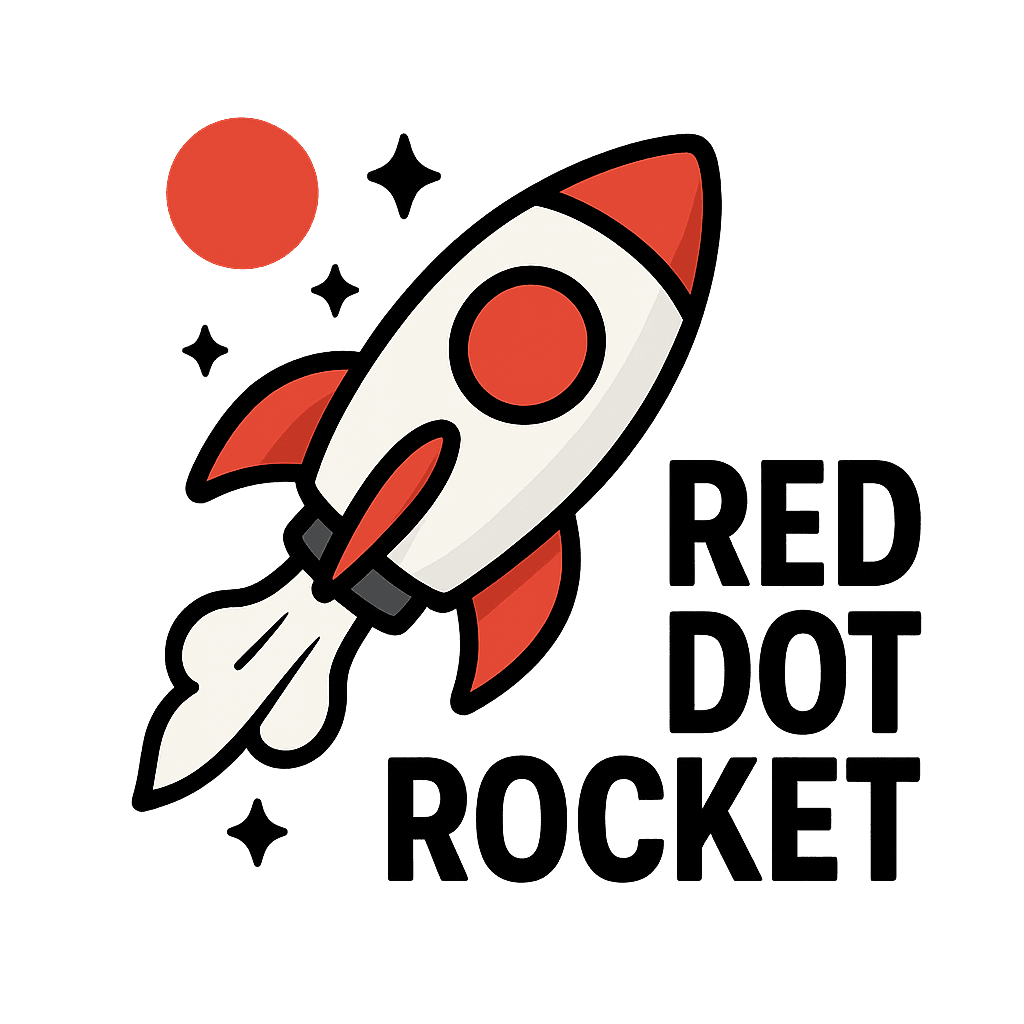 Red Dot Rocket Logo